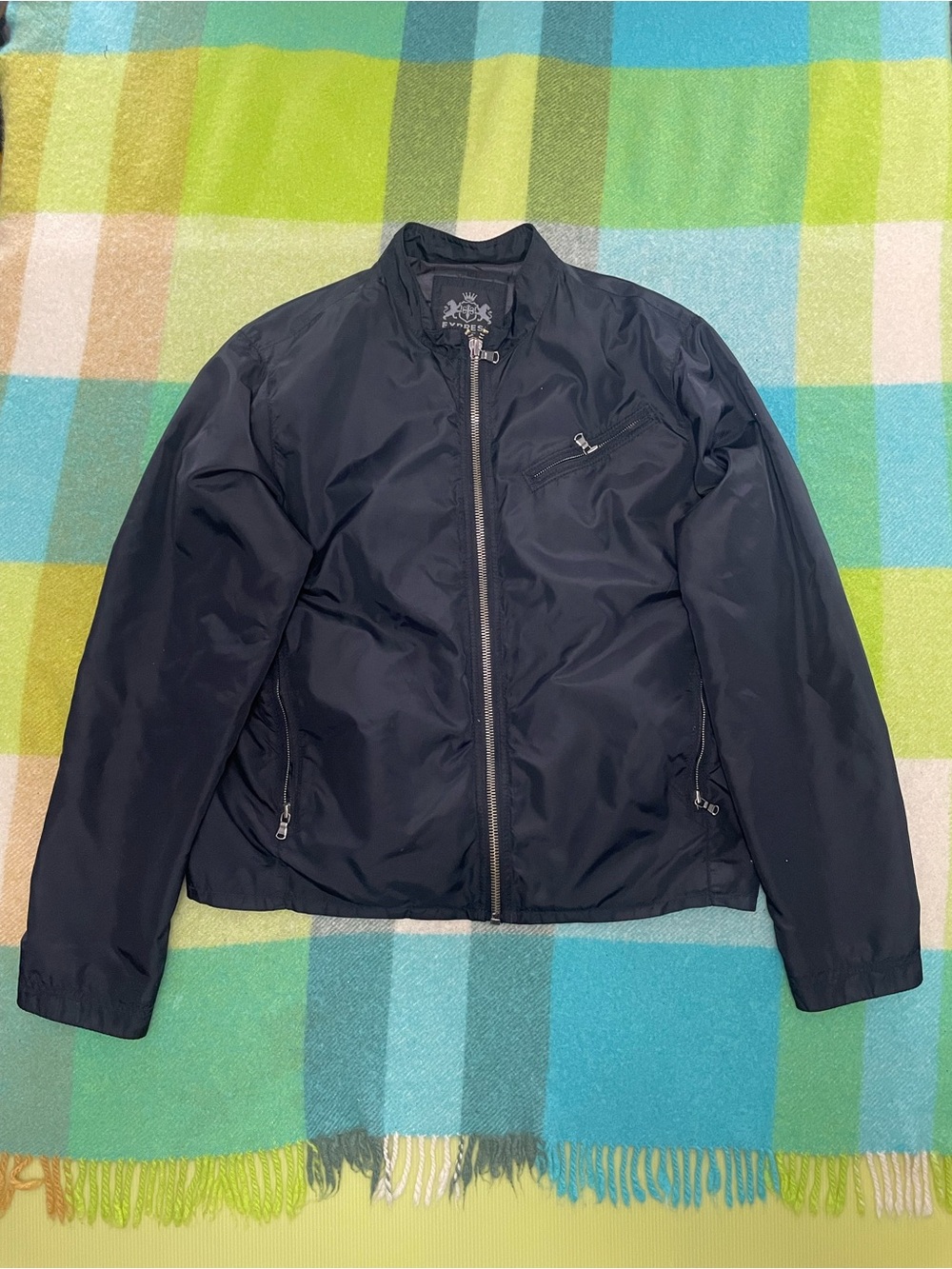 Express Men's Black Moto Bomber Jacket